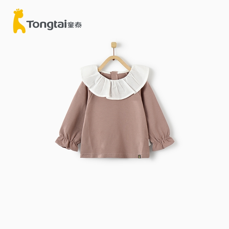 童泰(Tongtai)夏季婴儿衣服1-4岁女宝宝外出上衣女童娃娃领外出上衣儿童上衣