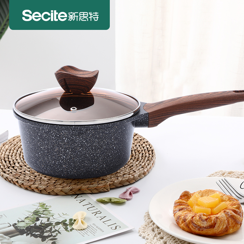 Secite新思特1801木与石系列奶锅不粘锅家用宝宝辅食锅婴儿牛奶锅