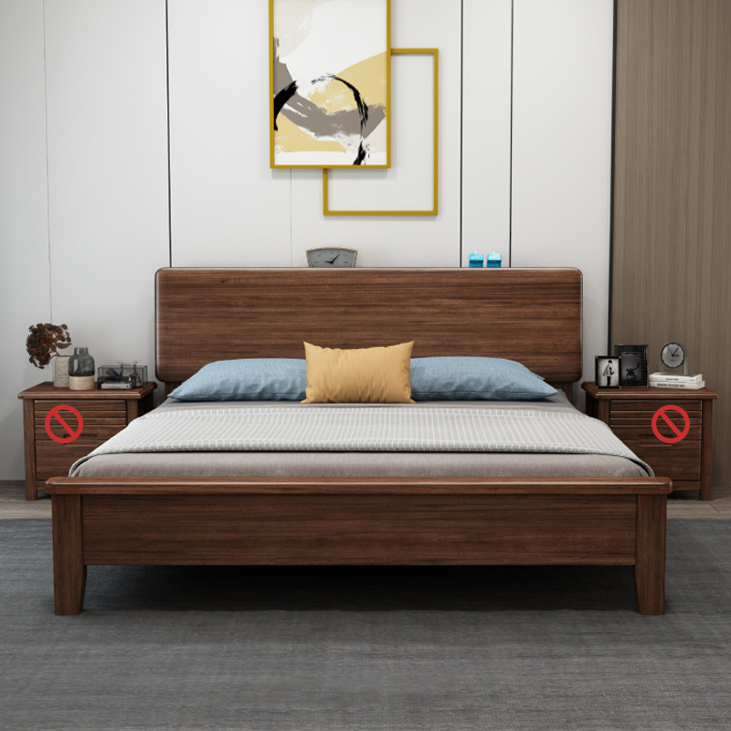 臻远ZY4022915实木床胡桃木双人床1.8米高清大图