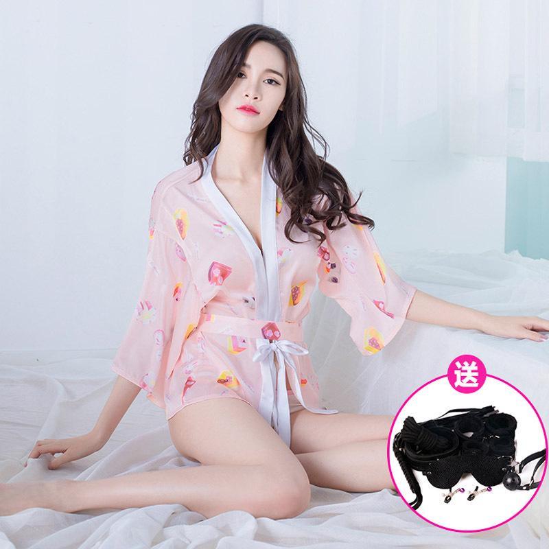 性感情趣内衣制服情趣套装sm骚和服透视装三点式夫妻小胸