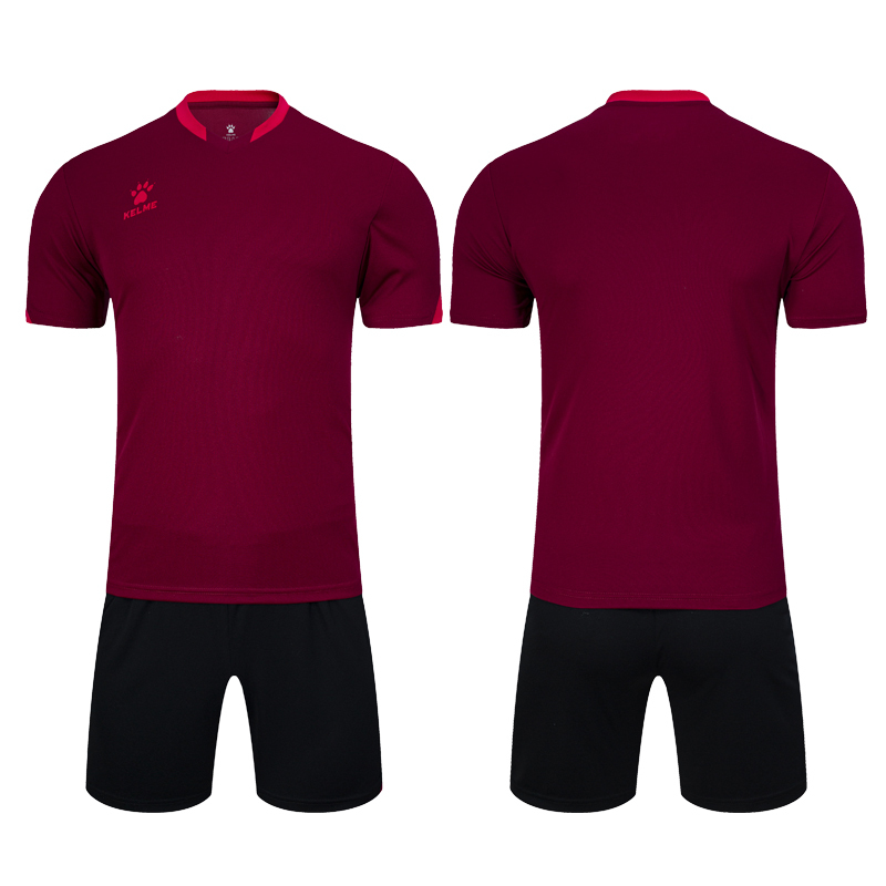 KELME/卡尔美旗舰店20年新款足球服套装短袖v领空板球衣印字印号
