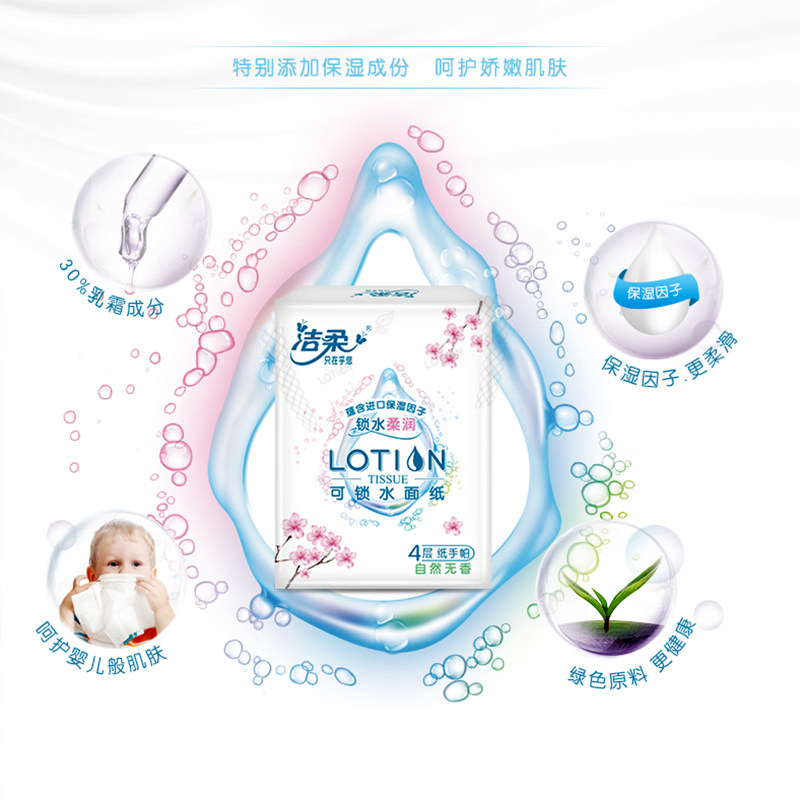 洁柔(C&S) Lotion樱花超迷你手帕纸6片4层 54包(新老包装随机)高清大图