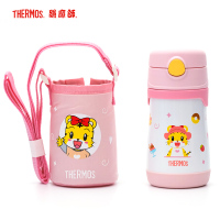 膳魔师(THERMOS)儿童保温杯316L不锈钢婴儿吸管杯幼儿园宝宝保温杯学生水杯女男305MLTCKC-350FS