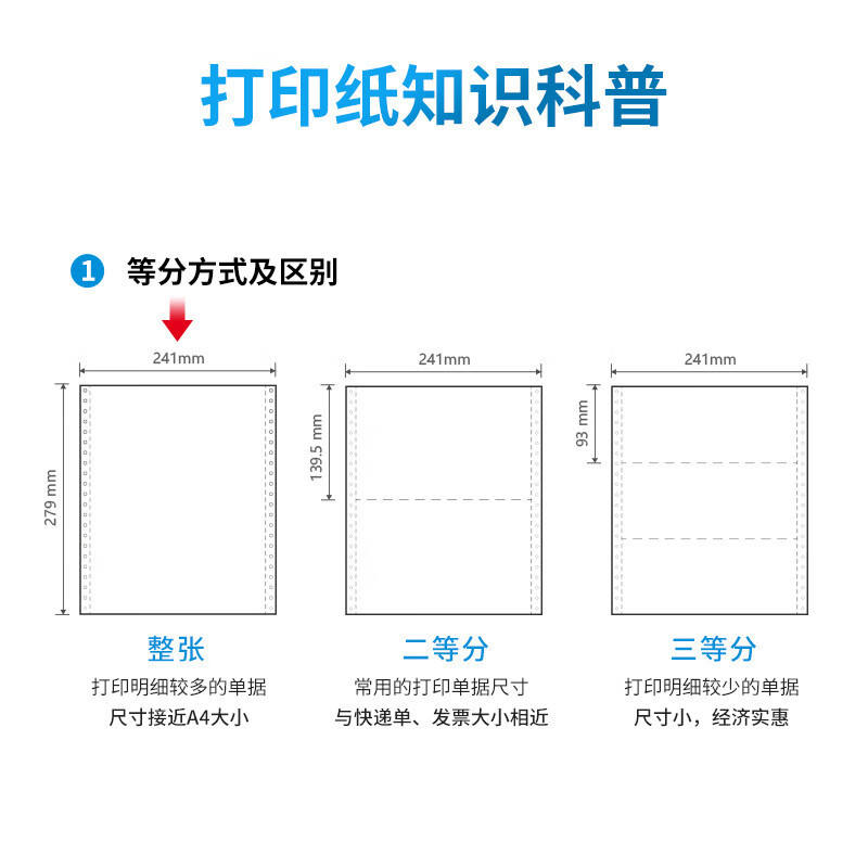 得力 N241-31/3CS 塞纳河电脑打印纸 1000张/箱 (单位:箱) 彩色撕边