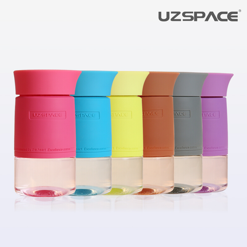 UZSPACE/优之200ml迷你负离子微水杯可爱便携旅行杯子带茶隔随手杯学生运动健身杯子创意潮流水壶-玫红色