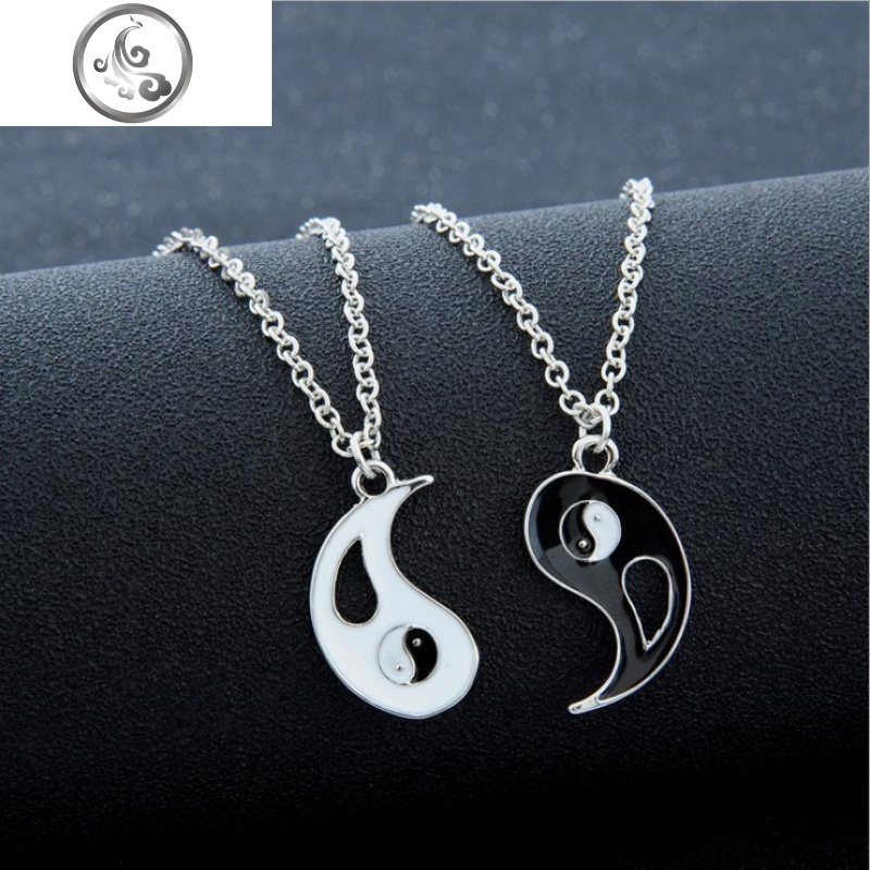 男女学生姐妹闺蜜友谊彩虹拼接情侣项链一对便宜生日二人款 JiMi高清大图