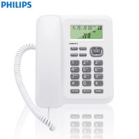 飞利浦(Philips)电话机 CORD281A普通家用/办公话机/高清音质/支持转接/免电池/商务办公座机(白色)