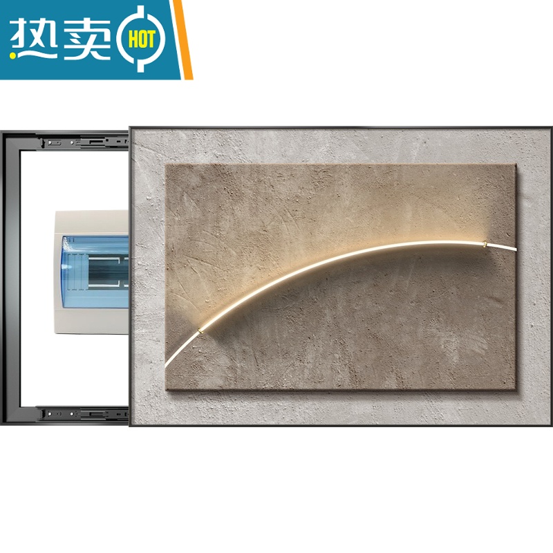 敬平意式极简电表箱装饰画高级感肌理画餐厅电闸盒挂画配电箱遮挡壁画装饰画高清大图