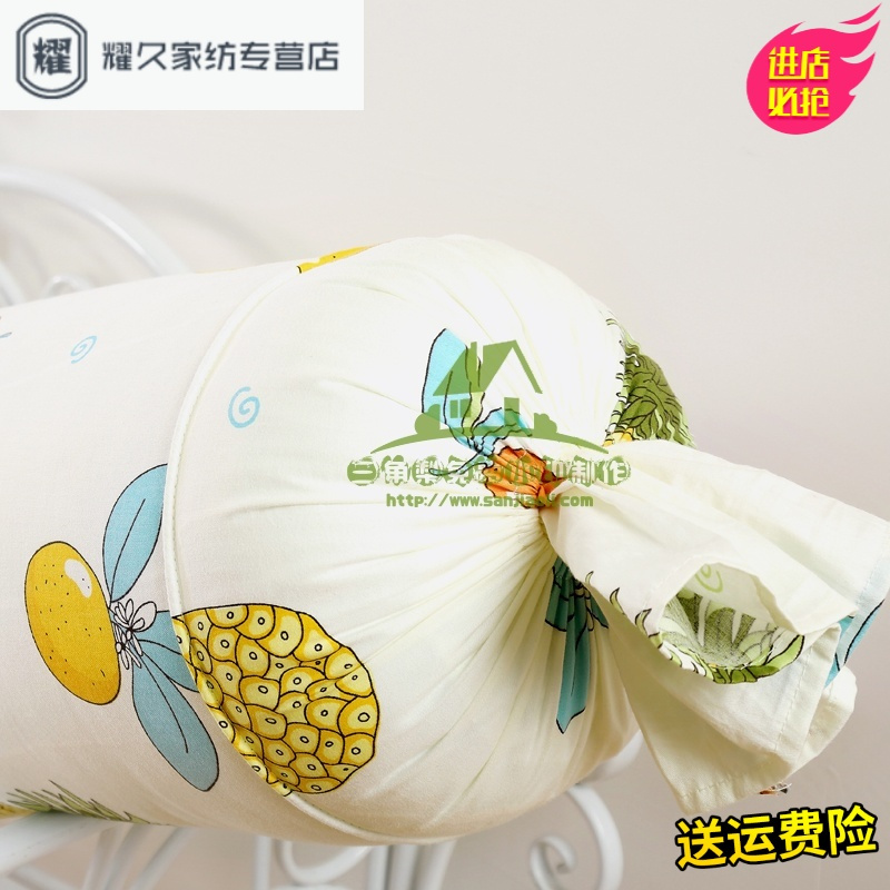 永德吉新款全棉圆柱形抱枕长条靠枕枕头卡通糖果枕办公室沙腰靠靠垫可拆洗