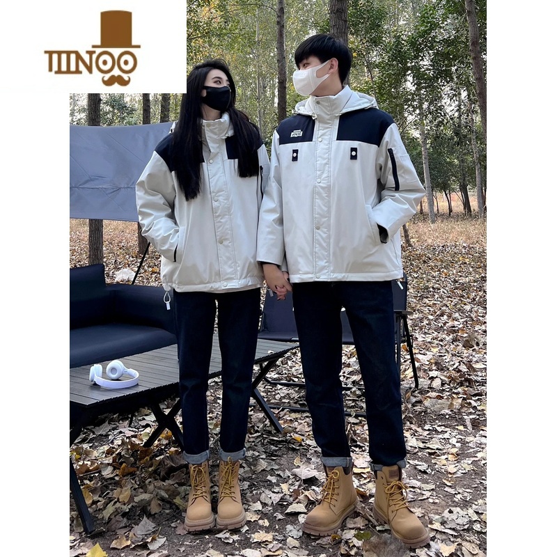 YANXU日系机能防风冲锋衣男2023秋季新款宽松拼接美式情侣风衣夹克外机高清大图