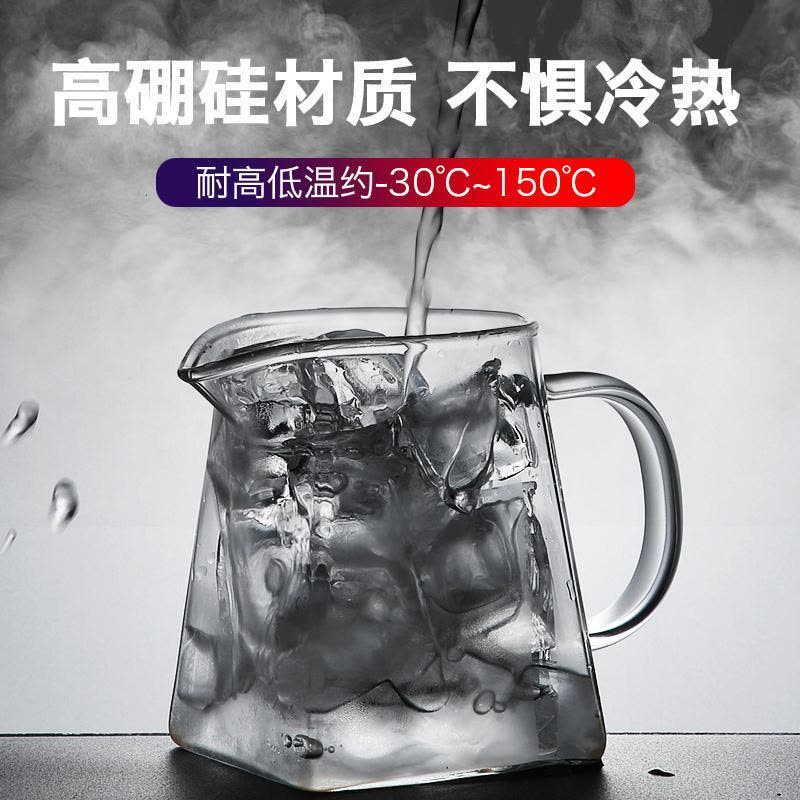 家柏饰(CORATED)玻璃公道杯带把透明分茶器家用大容量装茶器简约日式贪心杯Z图片