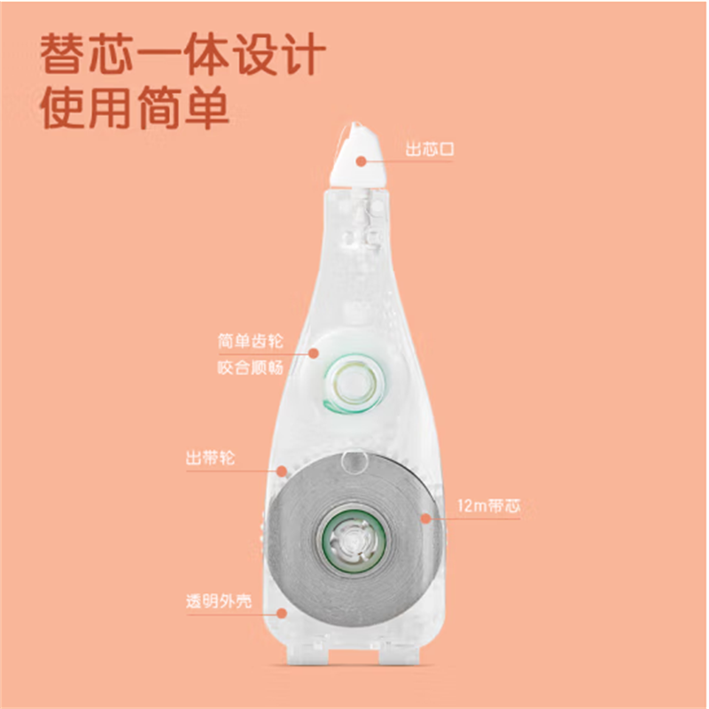 得力(deli)12m按动修正带进口带芯涂改带改正带VR12TX 单只装 21只起售高清大图