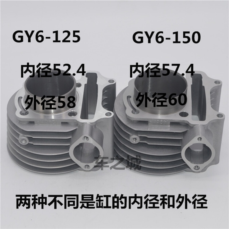 适用适用于豪迈踏板摩托车gy6鬼火125巧格福喜仿迅鹰套缸中缸总成改150气缸 GY6-150套缸