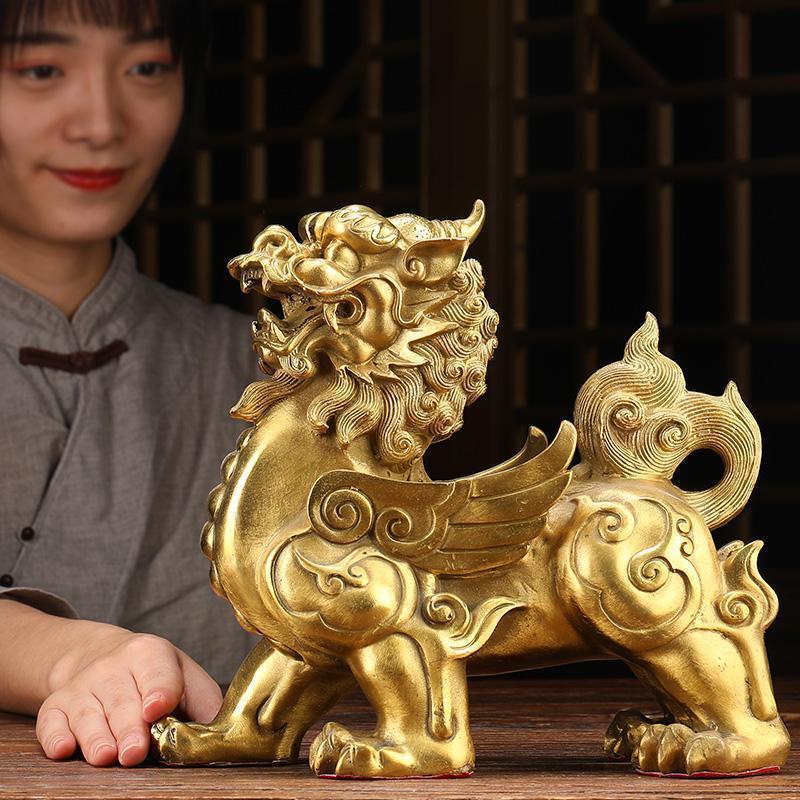 铜貔貅摆件一对 纯铜皮丘家居客厅办公室装饰品风水摆件_371_770_782