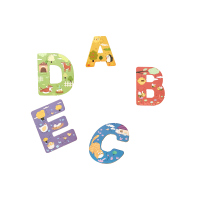 babycare拼图儿童益智 数字母手抓板3岁宝宝早教积木质拼图入门级 字母
