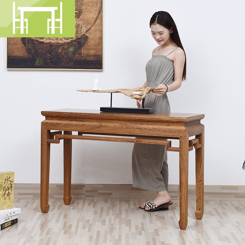 逸家伴侣红木家具鸡翅木平头案中堂条案实木神台供桌中式玄关条几