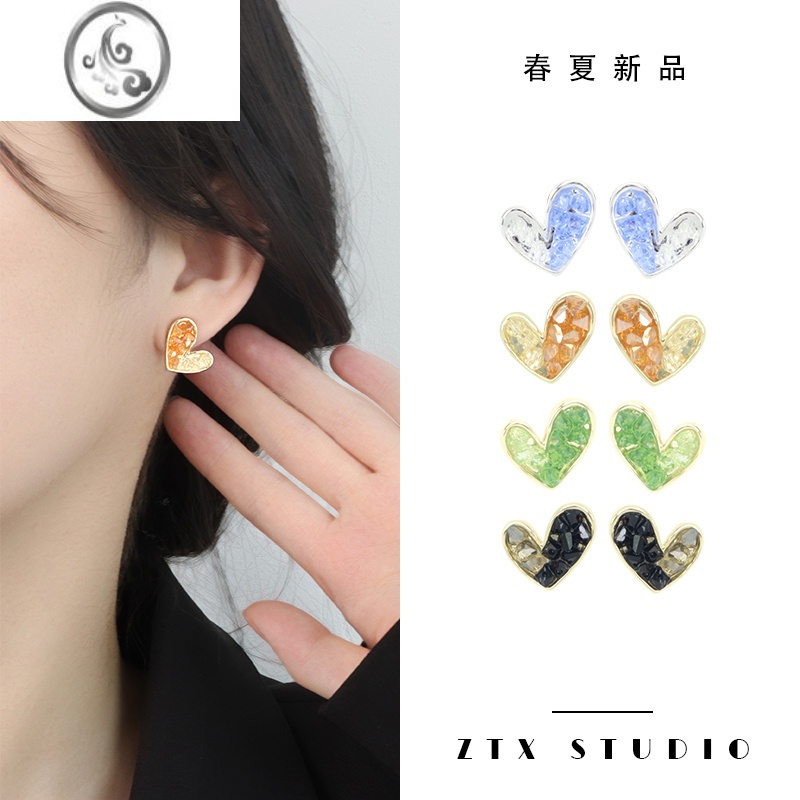 jimi森林气泡爱心耳夹无耳洞女新款耳饰小众高级感蚊香盘假耳钉耳环