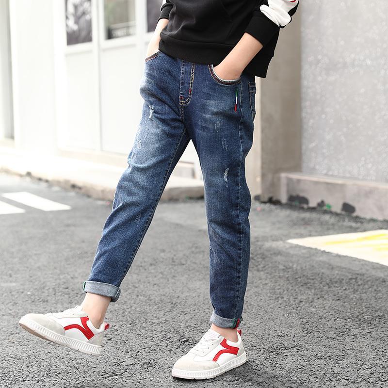 儿童牛仔裤男童12男15岁春秋款中大童裤子休闲小学生男孩童裤大童深
