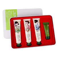 百雀羚三生花 护手霜礼盒 上海1931滋润保湿套装(山茶花40g+桂花40g+兰花40g+去角质15g+定制书签*9)