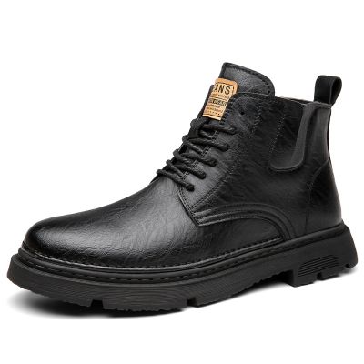 马丁靴男潮男鞋复古工装靴时尚高帮皮鞋百搭真皮男士皮靴 GX9753黑色 41