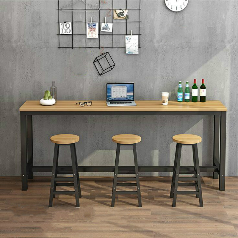 吧台桌家用简约现代小酒吧台阳台餐桌椅奶茶店长条高桌子商用b19视频