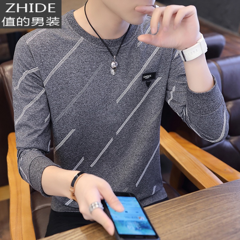 SUNTEK长袖t恤男2021新款春装打底小衫棉衣服体桖春季潮韩版潮流卫衣T恤高清大图