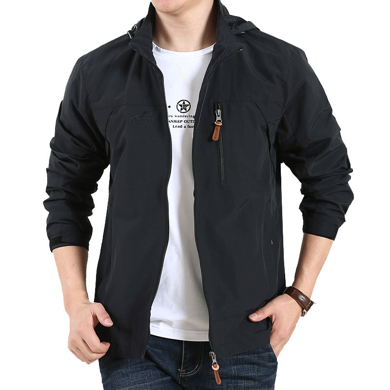 速干夹克男春装新款轻薄外套运动休闲大码薄款冲锋衣男装上衣