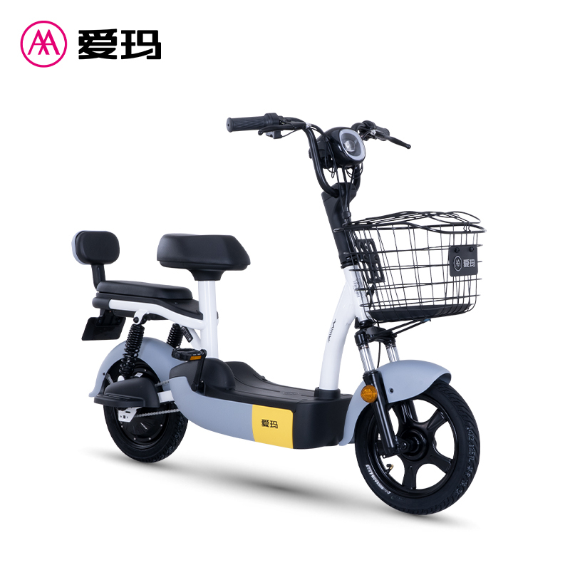 爱玛(AIMA)小电驴牛牛国潮来袭48V12AH铅酸电池时尚电动自行车