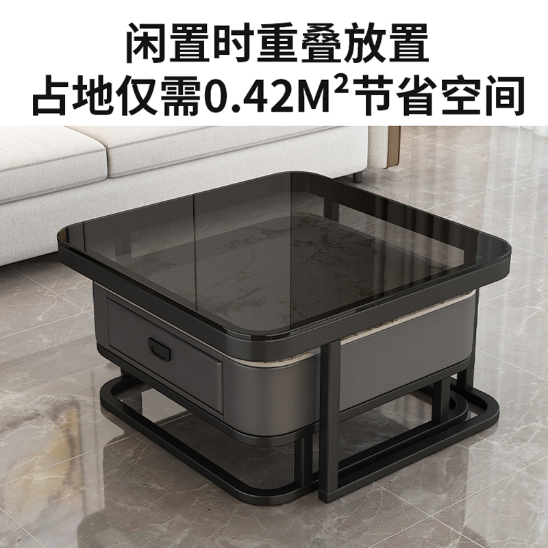 轻奢茶几客厅家用现代简约小户型方形岩板茶几电视柜组合1212