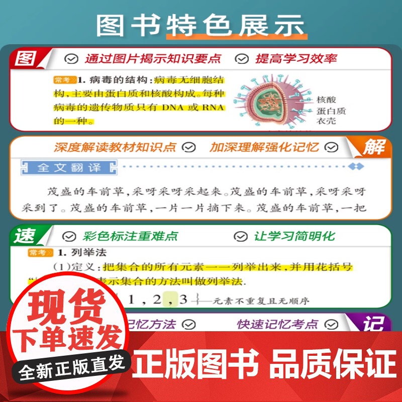2024图解速记初中语文数学英语物理化学生物地理道德与法治历史小四门基础知识大全七八九年级初一初二初三中考备考口袋书pa高清大图