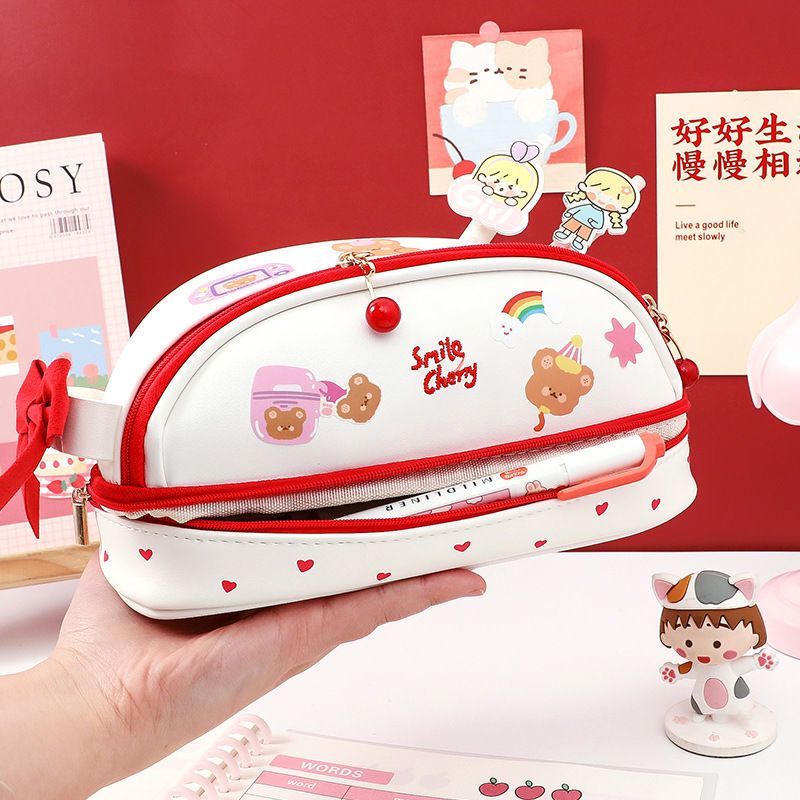 日系笔袋大容量初中女孩ins韩国少女心小学生可爱网红文具铅笔盒