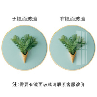 现代简约北欧ins小清新多肉绿 浅紫色SYS-HN033(47) 直径30cm原木框(白色黑色金属框金色备注画布挂画