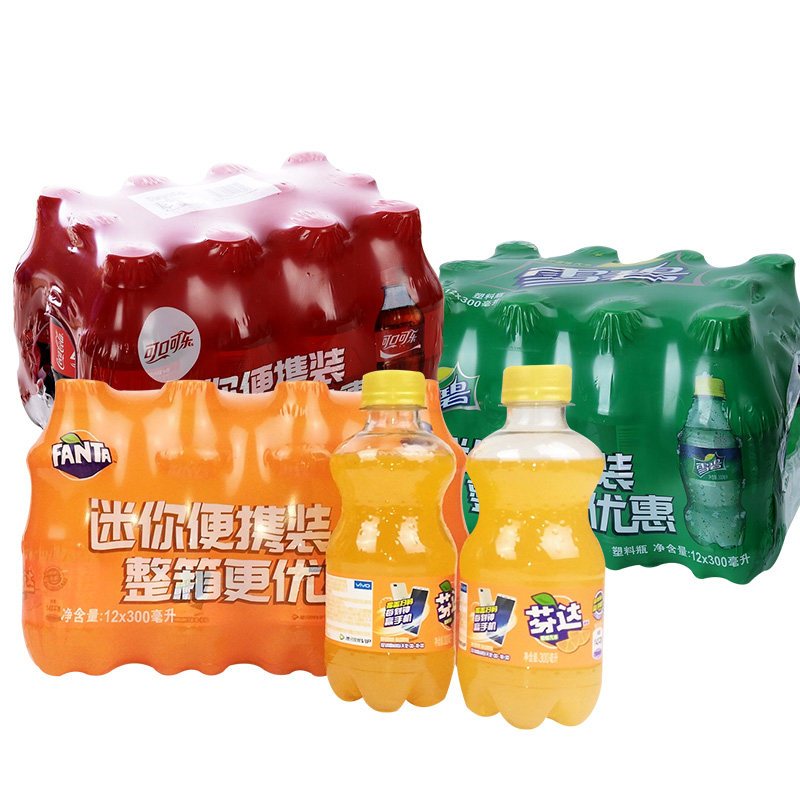 可口可乐碳酸饮料零度可乐芬达雪碧汽水300ml12瓶整箱小瓶装