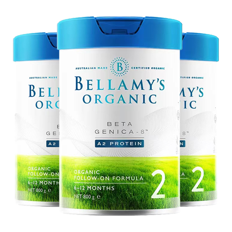 有效期到27年7月-三罐装-贝拉米(Bellamy’s)有机婴儿配方奶粉白金版含有机A2蛋白2段800g/罐高清大图