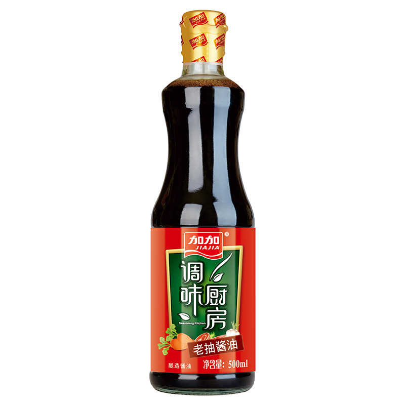 加加调味厨房老抽酱油500ml 酿造酱油红烧上色老抽酱油家庭厨房调味料