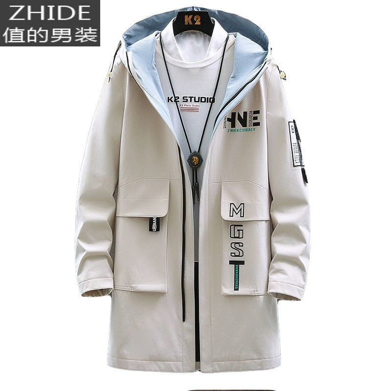 suntek秋冬装加绒加厚工装夹克外套潮男孩青少年初中高中学生中长款