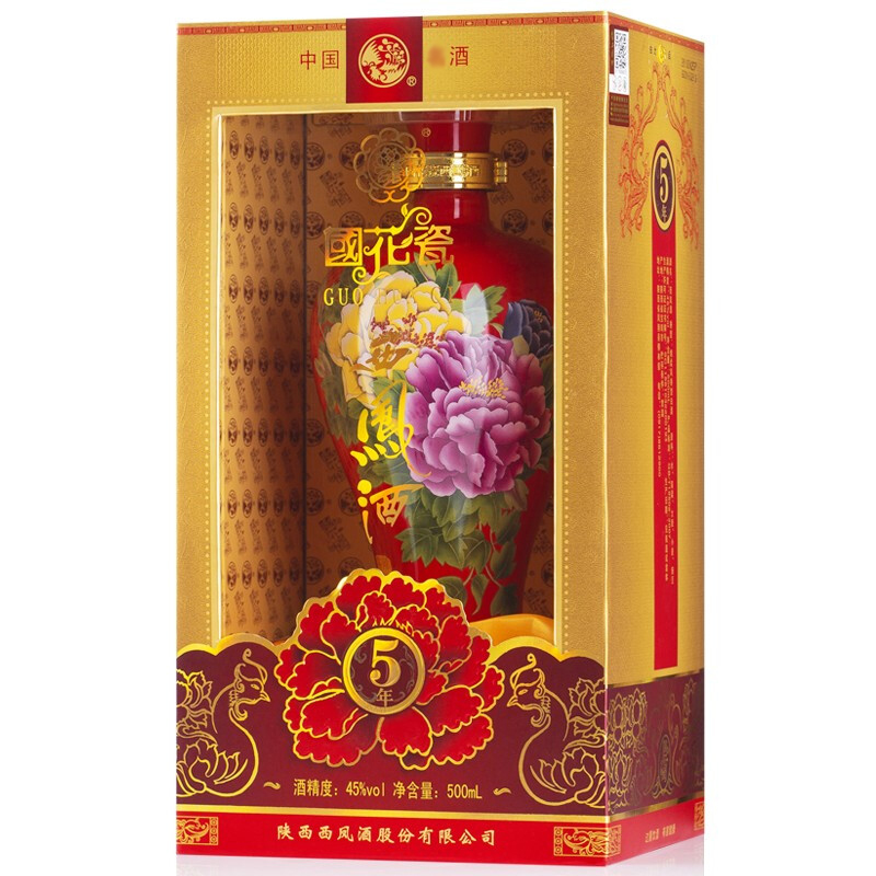 西凤 国花瓷5年 45度 500ml 单瓶 凤香型 白酒
