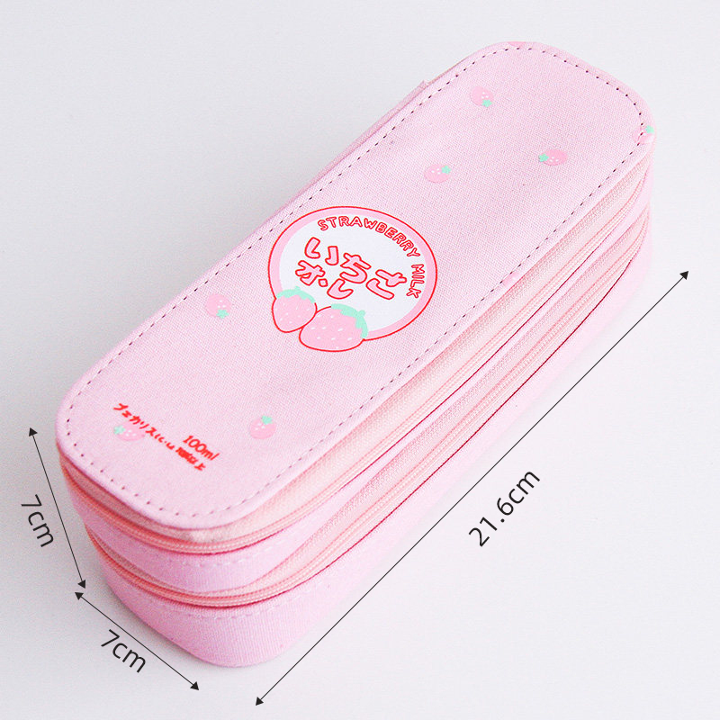 双层大容量笔袋日韩国创意简约帆布女生男生铅笔盒小学生可爱女孩小