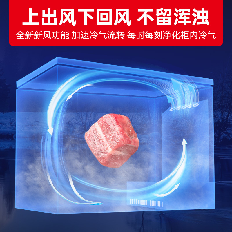 星星(XINGX)BD/BC-206WDV 家用商用无霜风冷小型冰柜 冷藏冷冻转换卧式顶开门冰箱(零下40℃ 风冷无霜)