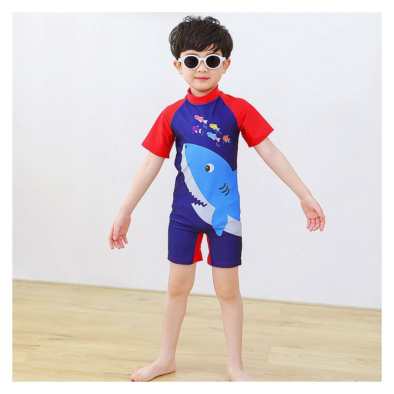 儿童泳衣连体男童女童宝宝游泳衣防晒保暖速干可爱卡通312岁泳装