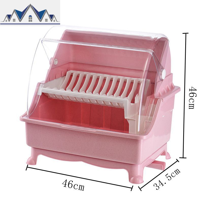 厨房放碗筷收纳盒家用碗碟沥水碗架带盖装碗柜盘子餐具双层储物箱 三维工匠高清大图