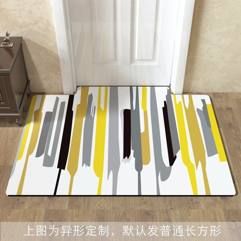家柏饰(CORATED)客厅地毯垫进地垫毯入户蹭脚垫厅浴室口可裁剪 褐色北欧音符(B) 尺寸定制（80元/平米）