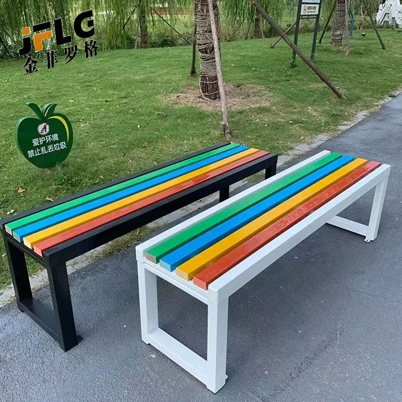 苏宁 金菲罗格 办公家具 户外公园防腐木长椅室外长条凳高清大图