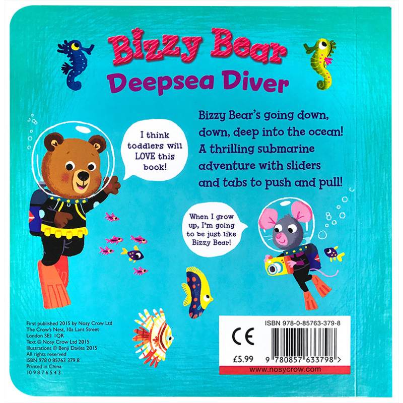 [正版]送音频小熊很忙系列绘本Bizzy Bear Deepsea Diver 忙碌的深海潜水员英文原版机关纸板书0-3
