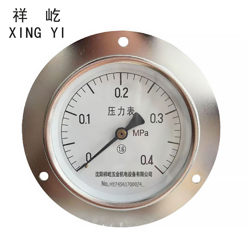 祥屹+轴向带边压力表检测定制型+Y100ZT+块 0-1.6MPA