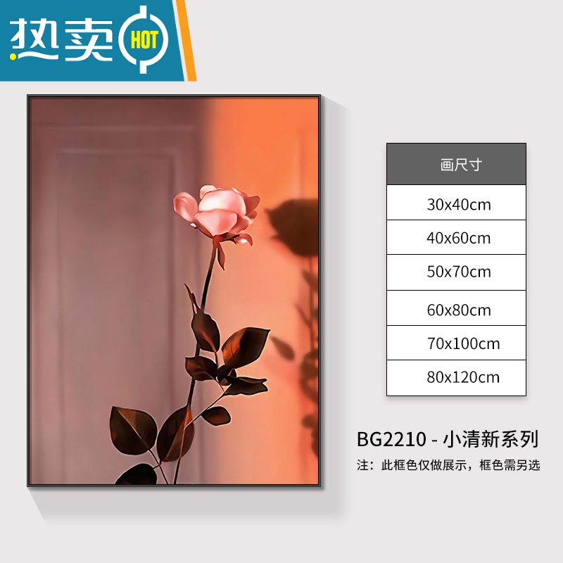 敬平北欧小众客厅装饰画现代简约落地壁画轻奢高级感光影静物桌面摆画装饰画 BG2210 50*70华贵金框GD框轻奢外框+油画布