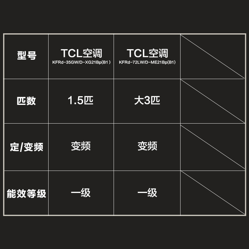TCL空调 现代美式风格 1柜1挂 家装超高性价比豪华套餐