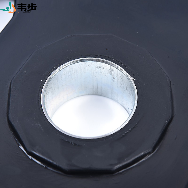 韦步LP25黑色橡胶包胶两孔杠铃片十二边大孔杠铃片家用配重举重片高清大图