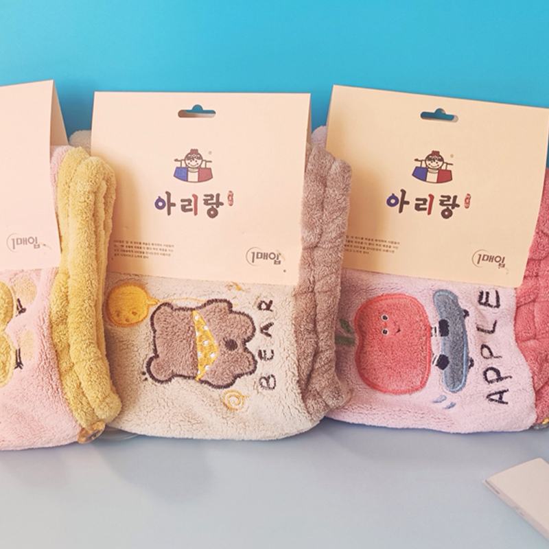 阿里郎 拼接少女干发帽 2条装(颜色随机发)高清大图