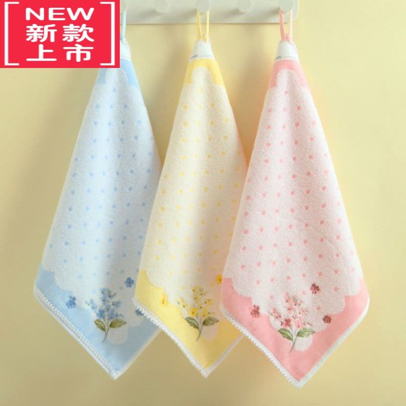 可莉允3条装小毛巾挂绳方巾洗脸巾精美绣花柔软宝宝儿童女士A类图片